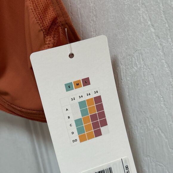 NWT All. You. LIVELY Triangle Bralette Mesh Wireless Bra Size Medium Rust Orange - Picture 3 of 16